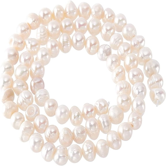 80 Pcs Shell Pearl Beads Potato Shape Freshwater Pearl Beads Spacer Pearl Loose Beads for DIY Crafts Making Jewelry Bracelets Necklaces Earrings
