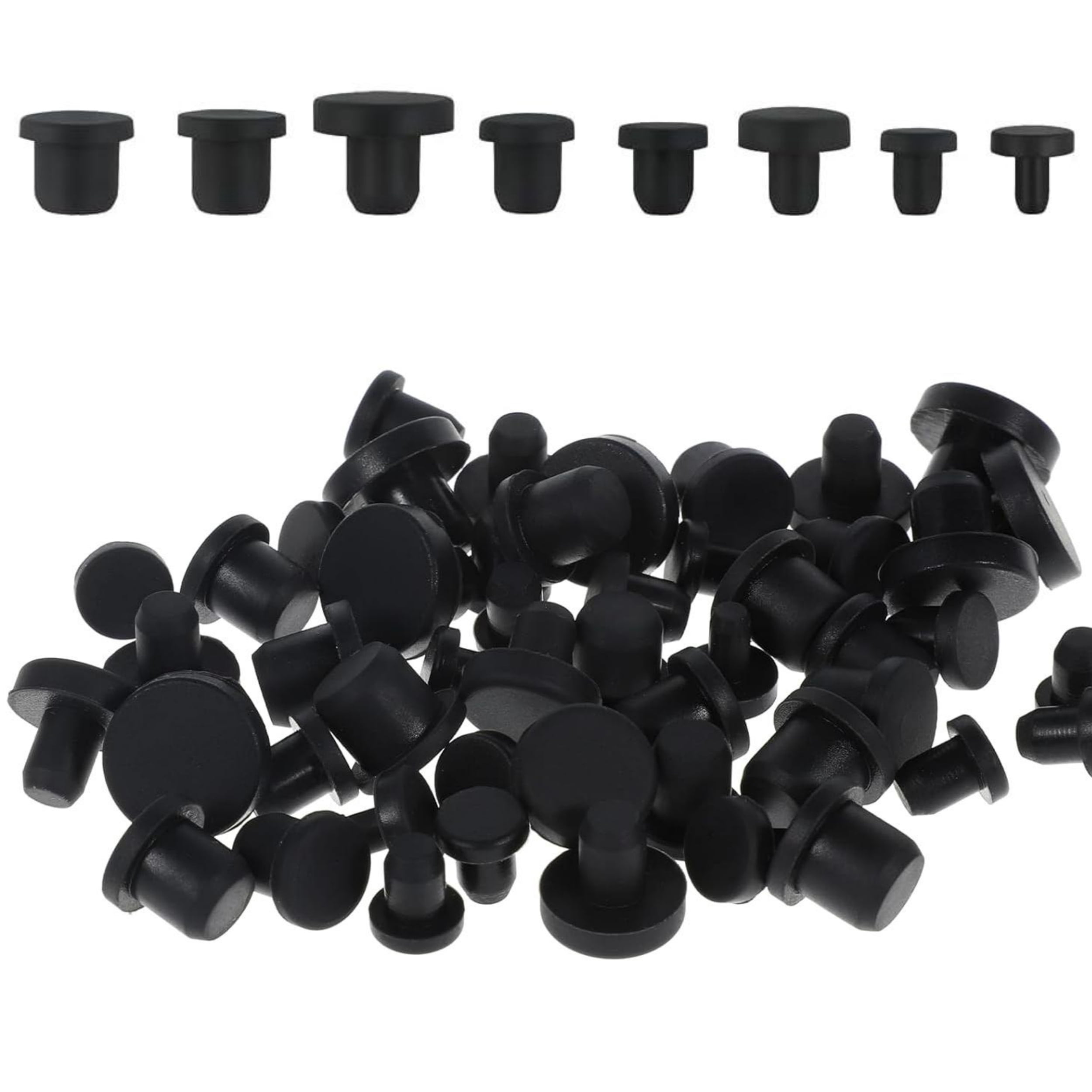 80 Pcs Silicone Hole Plug Plastic Plug Cap Set T-Type Hole Plug Round ...