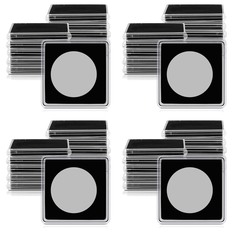 80 Pcs Silver Dollar Coin Holder, 2 X 2 Half Dollar Coin Holder Coin Capsule Coin Snap Plastic Coin Holder, 37.5mm