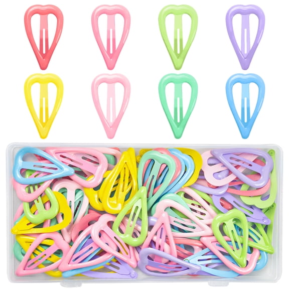 80 Pcs Small Heart Snap Hair Clips for Women Girl,Cute Hair Barrettes for Women Fine Thin Hair Accessories (Mix-colors)