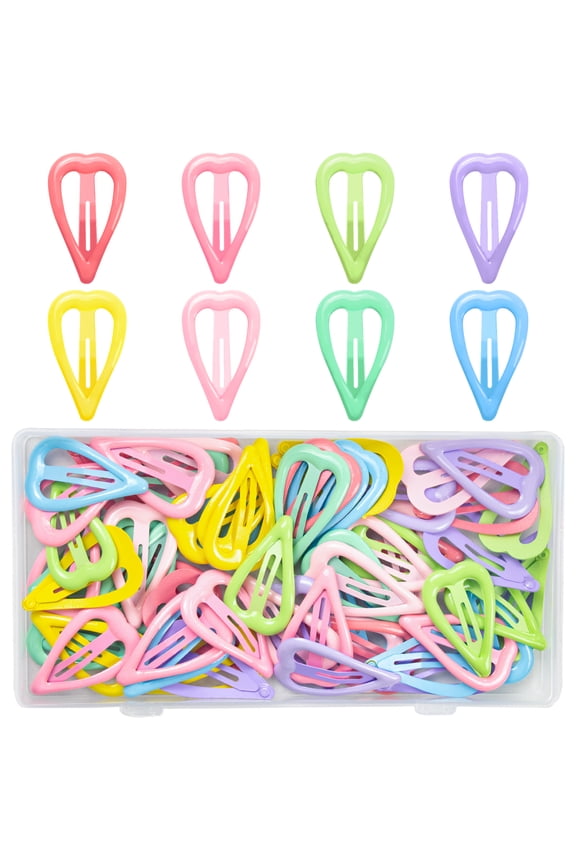 80 Pcs Small Heart Snap Hair Clips for Women Girl,Cute Hair Barrettes for Women Fine Thin Hair Accessories (Mix-colors)