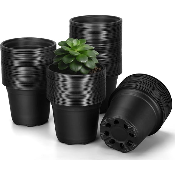 80 Pcs Small Plastic Plant Pots, 3 Inch Nursery Pots with Drainage Holes, Seedlings Starter Pots for Herbs, Flowers, Cuttings, and Vegetable Plants