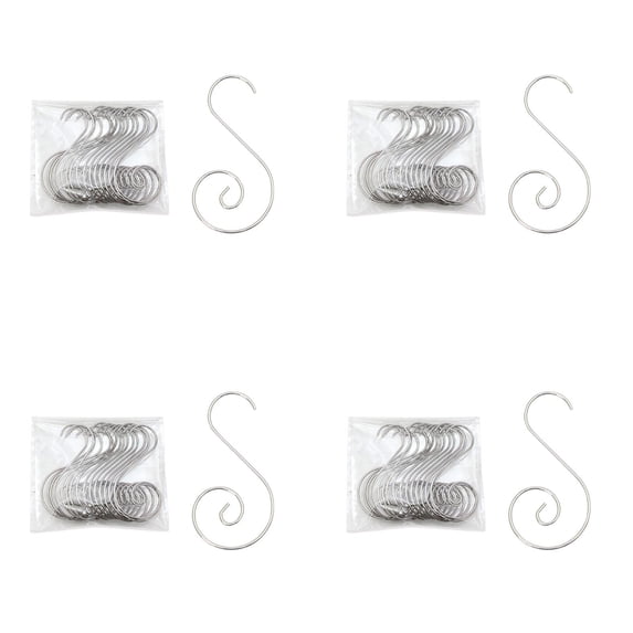 80 Pcs Swirl Metal Christmas Ornament Hooks, Colorful Festive Bauble Hangers, Decorative Christmas Tree Hooks, S-Shaped Holiday Hanging Hooks for Ball Ornaments and Seasonal Decorations