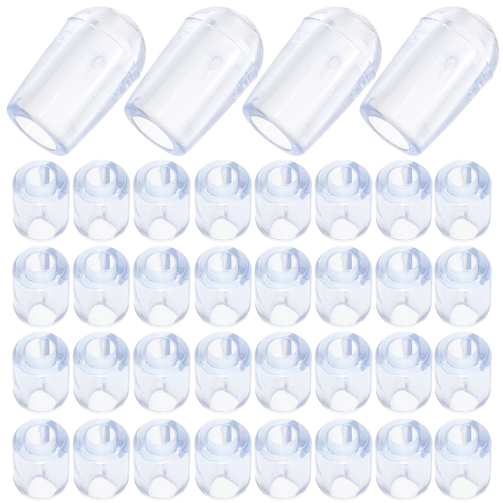 80 Pcs Transparent Rubber Sleeve Sink Rack Protectors Kitchen Grate