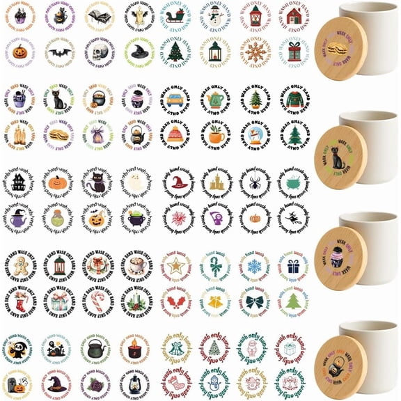80 Pcs UV DTF Cup Wraps Christmas Elements UV DTF Rub on Transfer Sticker Decals Hand Wash Only Sticker Sign Labels