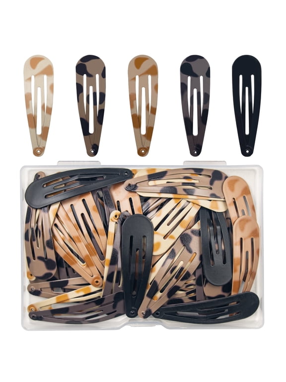 80 Pcs Waterdrop Tortoiseshell Snap Hair Clips, Elegant Small Barrettes for Women & Girls with Fine Thin Hair, Non-Slip Hair Clips for Daily & Party Hairstyles