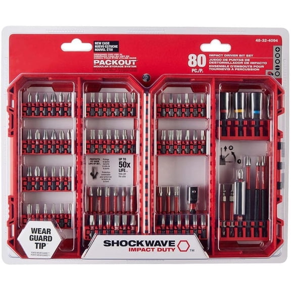 80-Piece Impact Duty Driver Bit Set, Alloy Steel Heavy-Duty Screwdriver Bits with Shock Zone Design