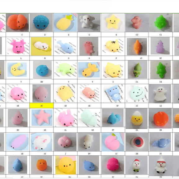 80-Piece Mochi Squishy Set,Bulk Variety Pack of Kawaii Animal Sensory Fidgets,Soft Mini Squeeze Toys for Party Favors and Classroom Rewards Multicolor