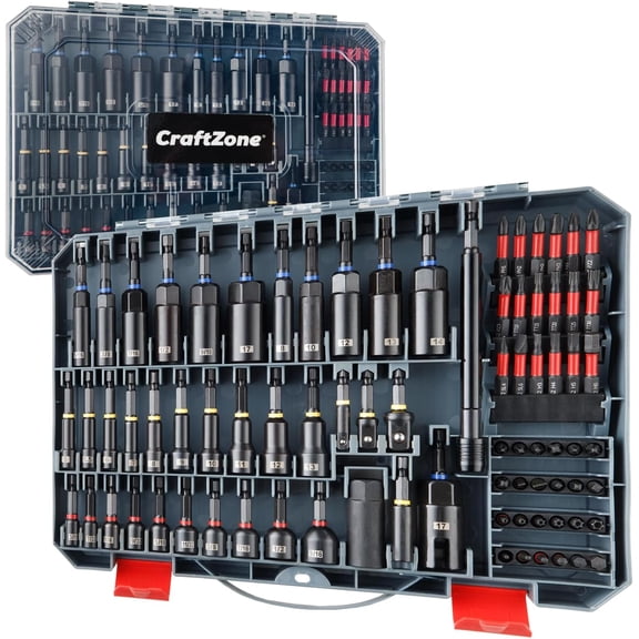 80-Piece Premium Impact Magnetic Nut Driver Set | Metric & SAE sizes | Socket Adapters | Wing Nut Driver | Universal Sockets | Bit Holder | Quick-Release Drill Extension