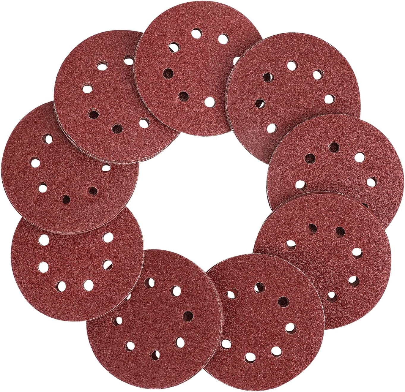 100x 5nch Sandng Dscs 80 Grt Hook Loop 8-Hole Orbtal Sander Paper Sandpaper | eBay