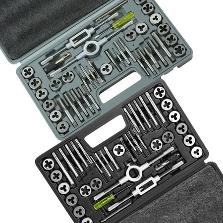 Dranite 80-Piece Tap and Die Set, Metric & SAE Standard, High-Carbon Steel Thread Cutting Tools for Internal/External Threads with Case & Accessories