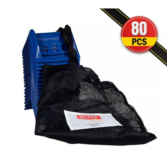 (80 Pieces) Blue 4"x6" Flatbed Edge Protectors with Carrying Case - 4" Winch Ratchet Straps Corner Protectors for Flatbed Cargo Load