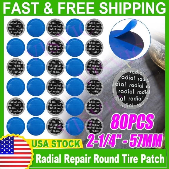 80 Pieces Radial Tire Repair Round Patch High Quality Medium 2-1/4"(57mm)