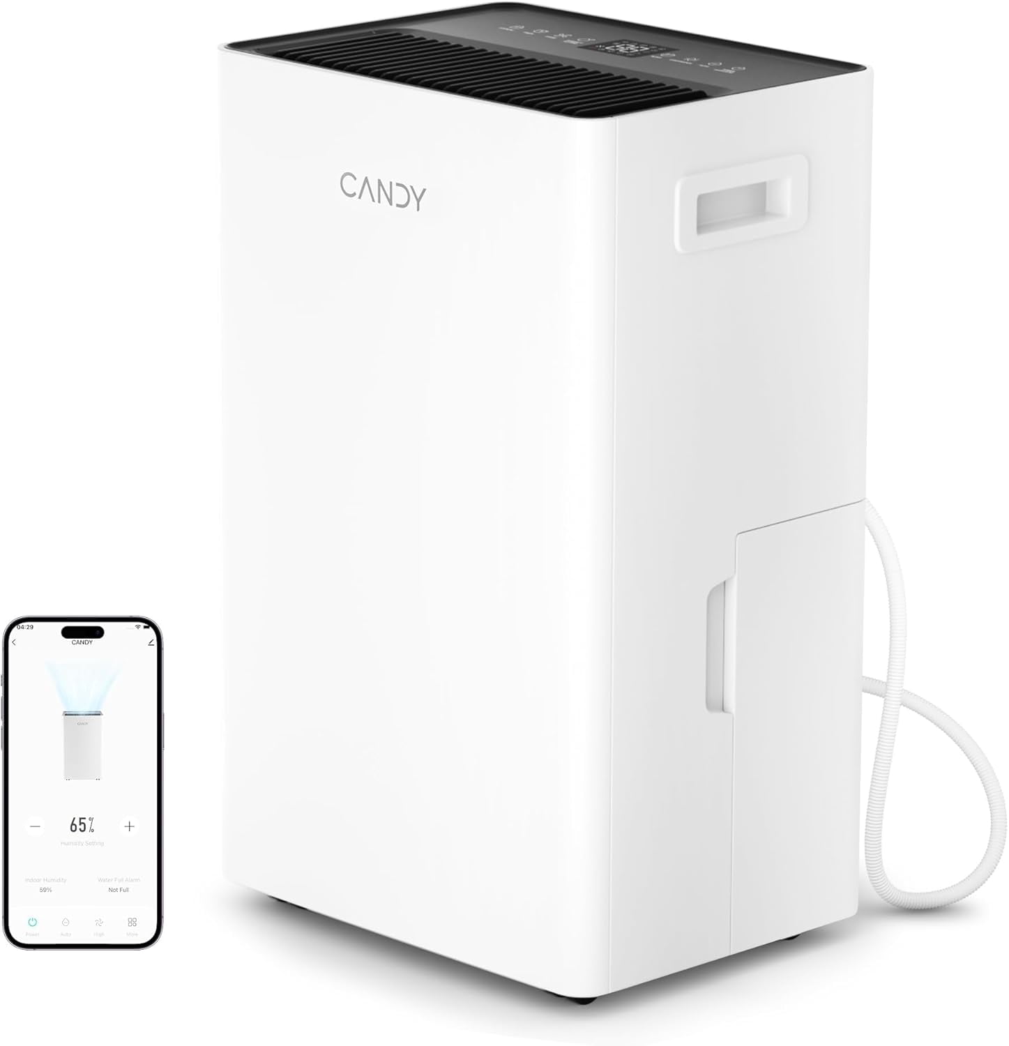 80-Pint Smart Dehumidifier for Home & Basement, Covers up to 4,500 Sq.Ft, WiFi Portable Large Room Dehumidifier with 1.35-Gallon Tank, Drain Hose, Auto/Sleep/Continuous Modes for Bedroom, Bathroom
