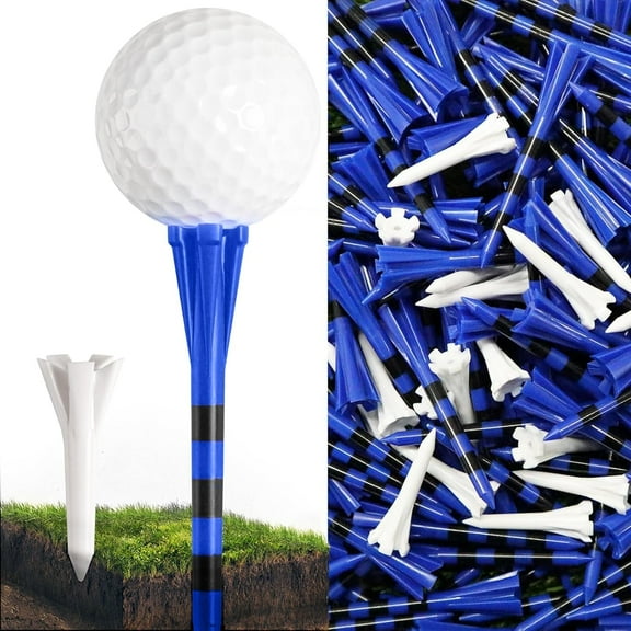 80 Plastic Golf Tees + 20 Iron Tees (3 1/4", 2 3/4", 1 1/2") – Unbreakable, Durable Long & Short Tees for Drivers & Irons – Reduce Friction, Non-Bend for Better Shots