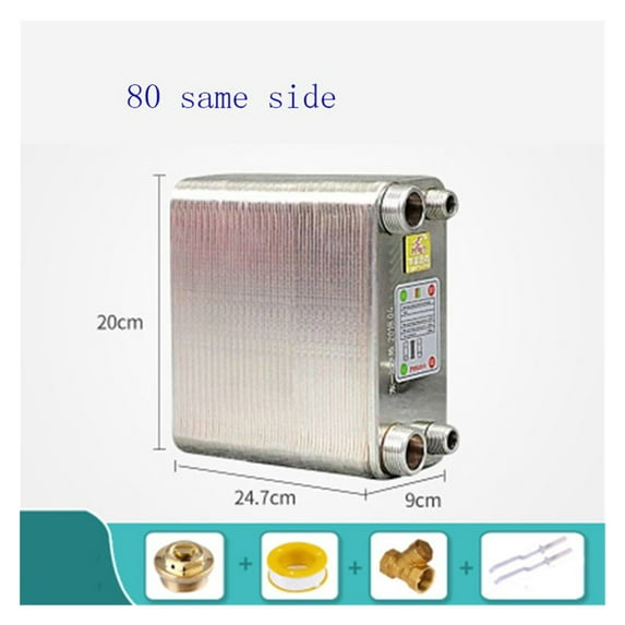 80 Plates Stainless Steel Heat Exchanger Brazed Plate Type Water Heater SUS304 ,Easy to Use