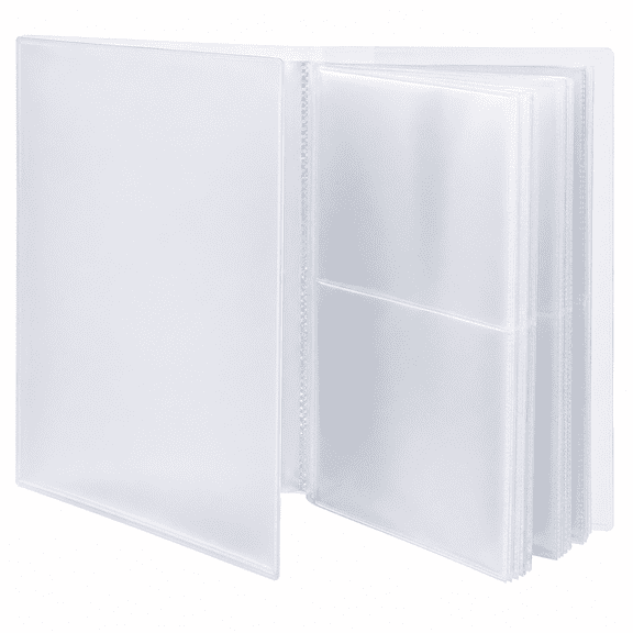80 Pocket Clear Stamp Storage Album, 5.11 x 7 Inch PVC Organizer Folder for Cutting Dies Embossing Folders Cards Photos and Craft Supplies