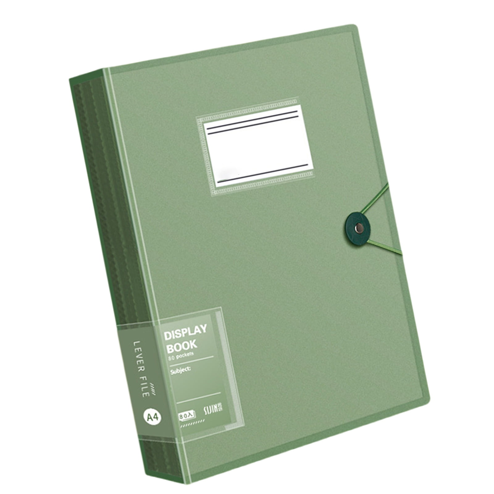 80 Pockets Display Folder with Protective Sleeves Elastic String ...