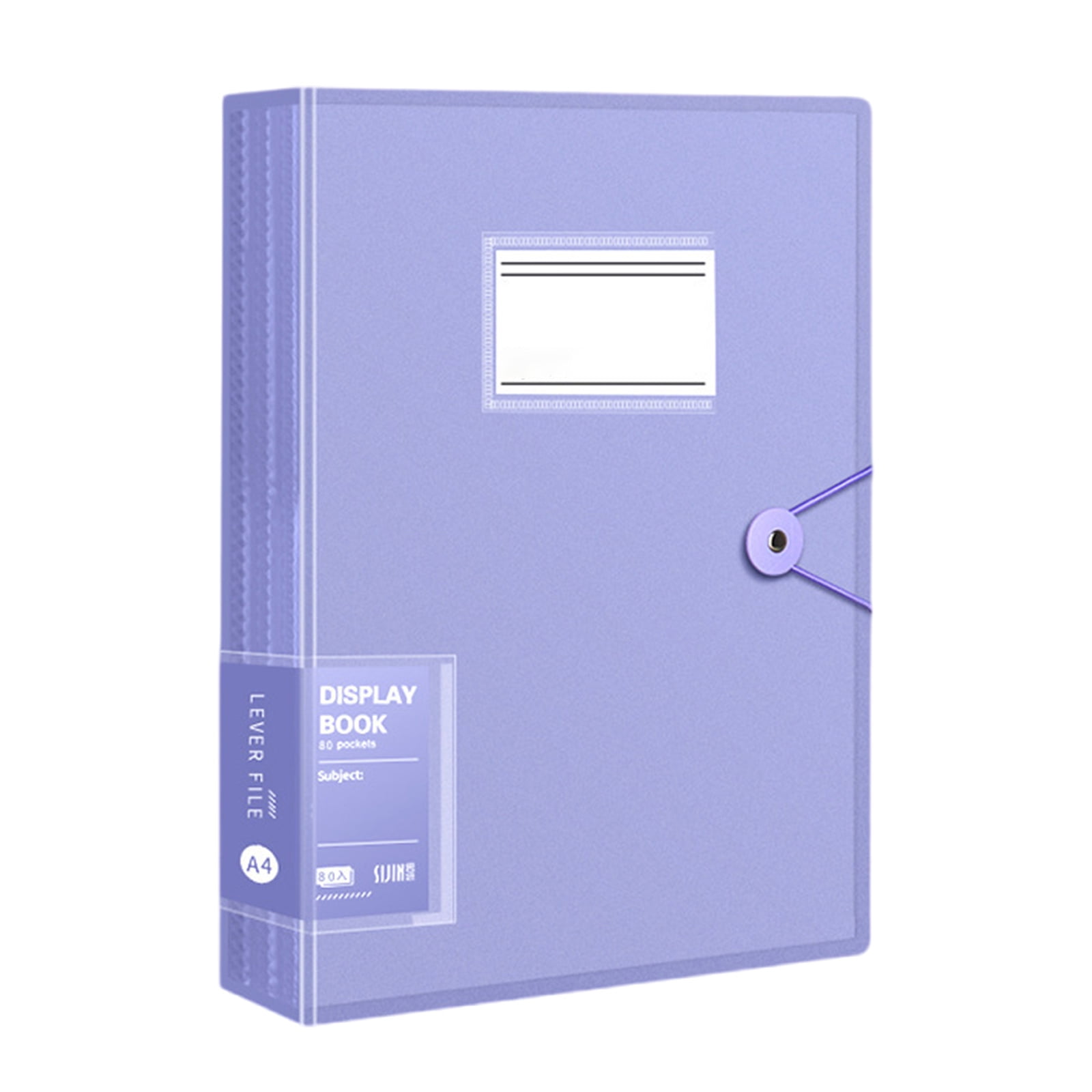 80 Pockets Display Folder with Protective Sleeves Elastic String ...