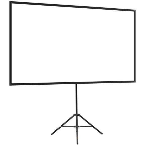 80" Portable Projector Screen with Stand, 4K HD Indoor/Outdoor, 16:9 Wrinkle-Resistant