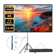 Visulapex Outdoor Projector Screen with Stand 80 inch, Portable Projector Screens for Outside Theater Home Backyard Movies