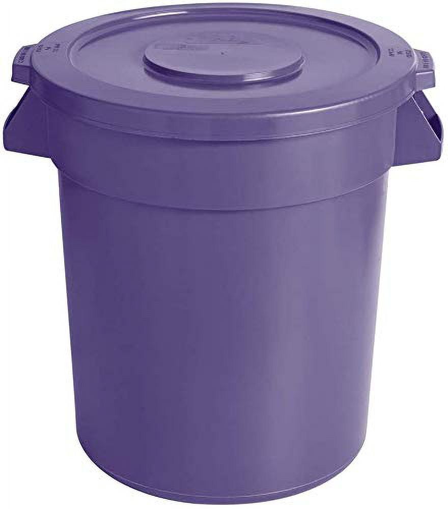 80 Qt. / 20 Gallon / 75 Liters Purple Round Ingredient Bin/Commercial Trash Can and Lid. Kitchen ...