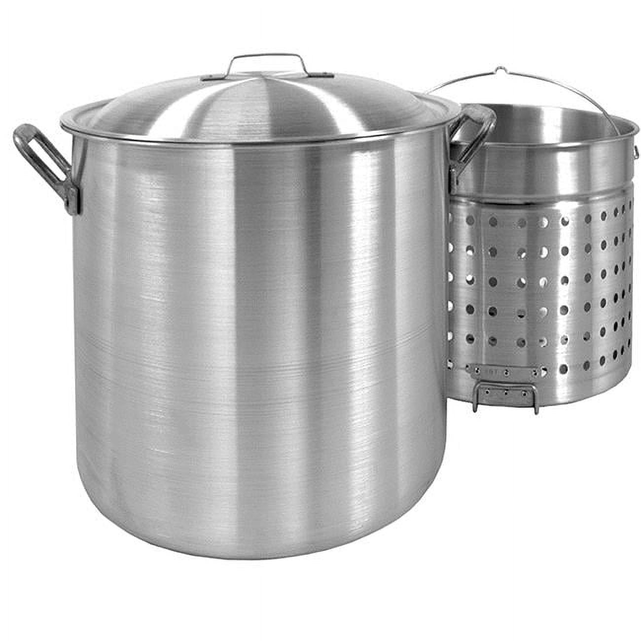 CURTA 50 Quart Large Stock Pot with Lid and Basket, NSF Listed, 3-Ply 18/8  Stainless Steel Cooking Pot, Commercial Cookware for Soup, Stew & Sauce