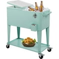 80 Quart Outdoor Cooler Cart Rolling Ice Chest Cooler Cart, Portable