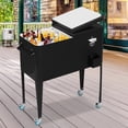 thumbnail image 1 of 80 Quart Outdoor Cooler Cart Rolling Ice Cooler Ice Chest with Wheels Portable Drink Cooler for Parties, Poolside, Patio, BBQ Beach（Black）, 1 of 10