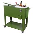 80 Quart Outdoor Patio Cooler on Wheels,Portable Beverage Rolling