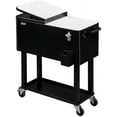 thumbnail image 1 of PEXMOR 80 Quart Rolling Ice Chest Cooler Cart, Portable Outdoor Drink Beverage Bar with Shelf & Bottle Opener, 1 of 14