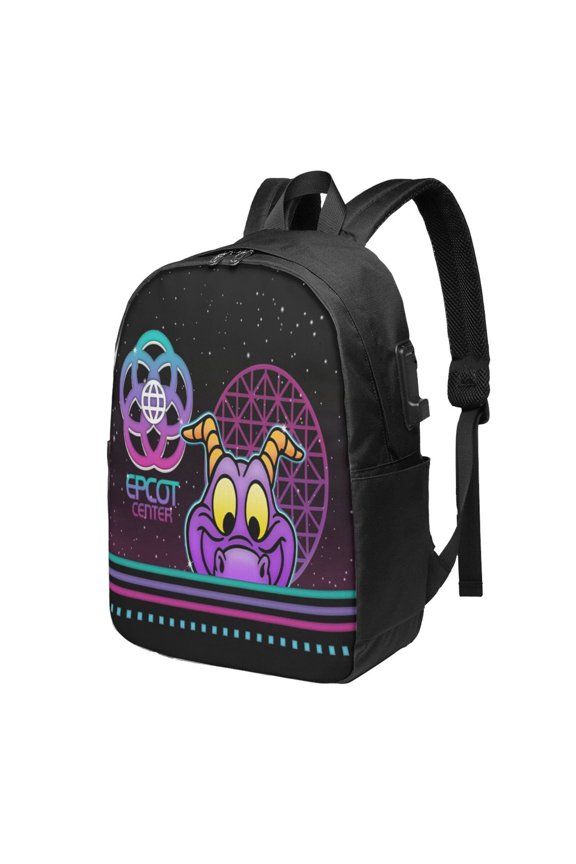 80'S Glow Figment Backpack Fashion Travel Backpack Laptop Backpack 17 Inch External Usb Interface Headphone Line Interface