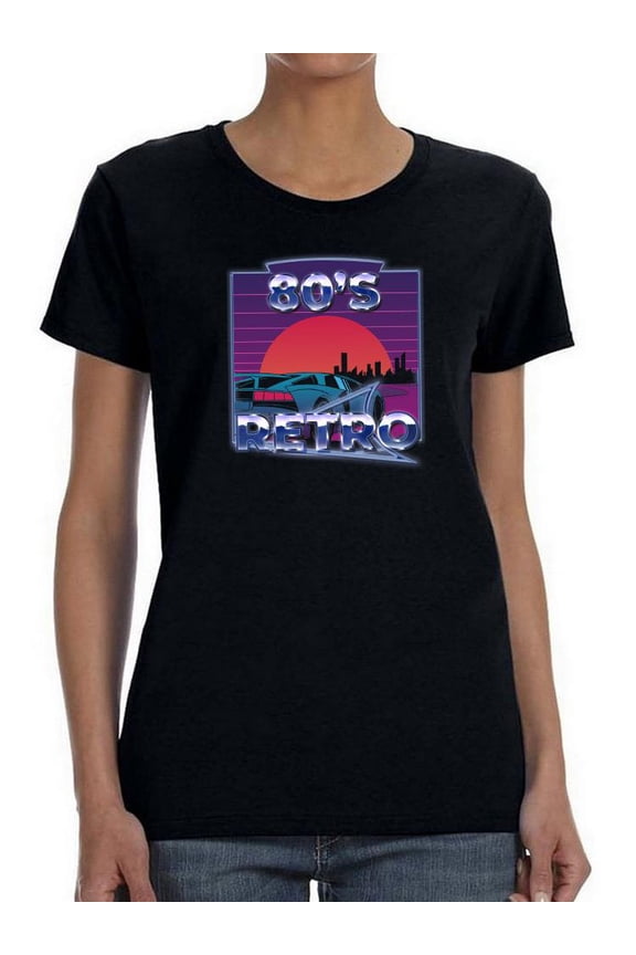80'S Retro Shaped T-Shirt Women -Smartprints Designs, Female Small