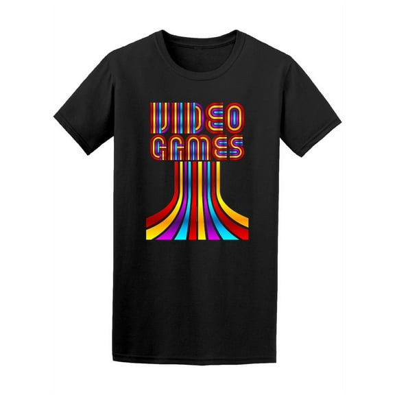 80'S Video Games Cool Rainbow T-Shirt Men -Image by Shutterstock, Male XX-Large