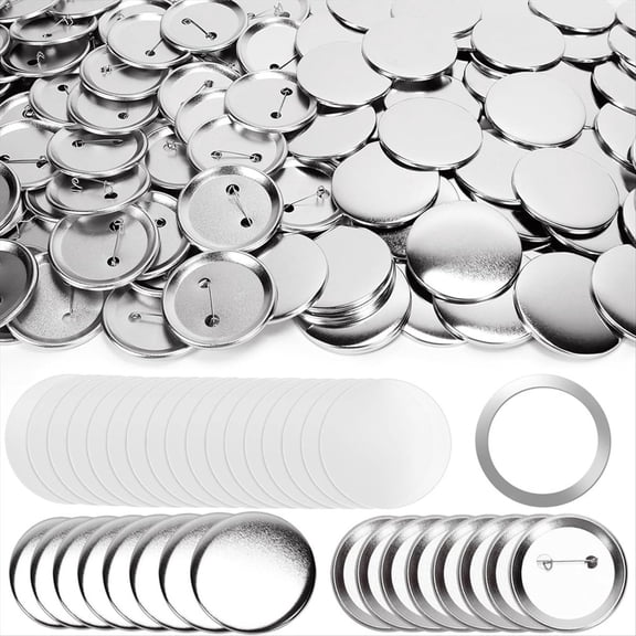 80 Sets 58mm/2.25Inch Metal Button Parts Supplies for Machine Round Pin Maker, Badge Blank Pins Bulk