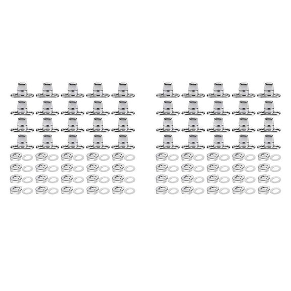 80 Sets Canvas Twist Lock Fasteners, Turn Button Fasteners, Eyelet and Stud for Canvas Marine Fastener Turn Buttons,80 x Twist Lock,Silver