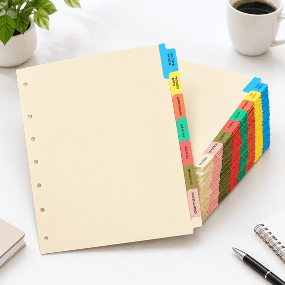 80 Sets Chart Dividers With Tabs, 9 x 11 Inch, Organized File Labels for Healthcare Professionals