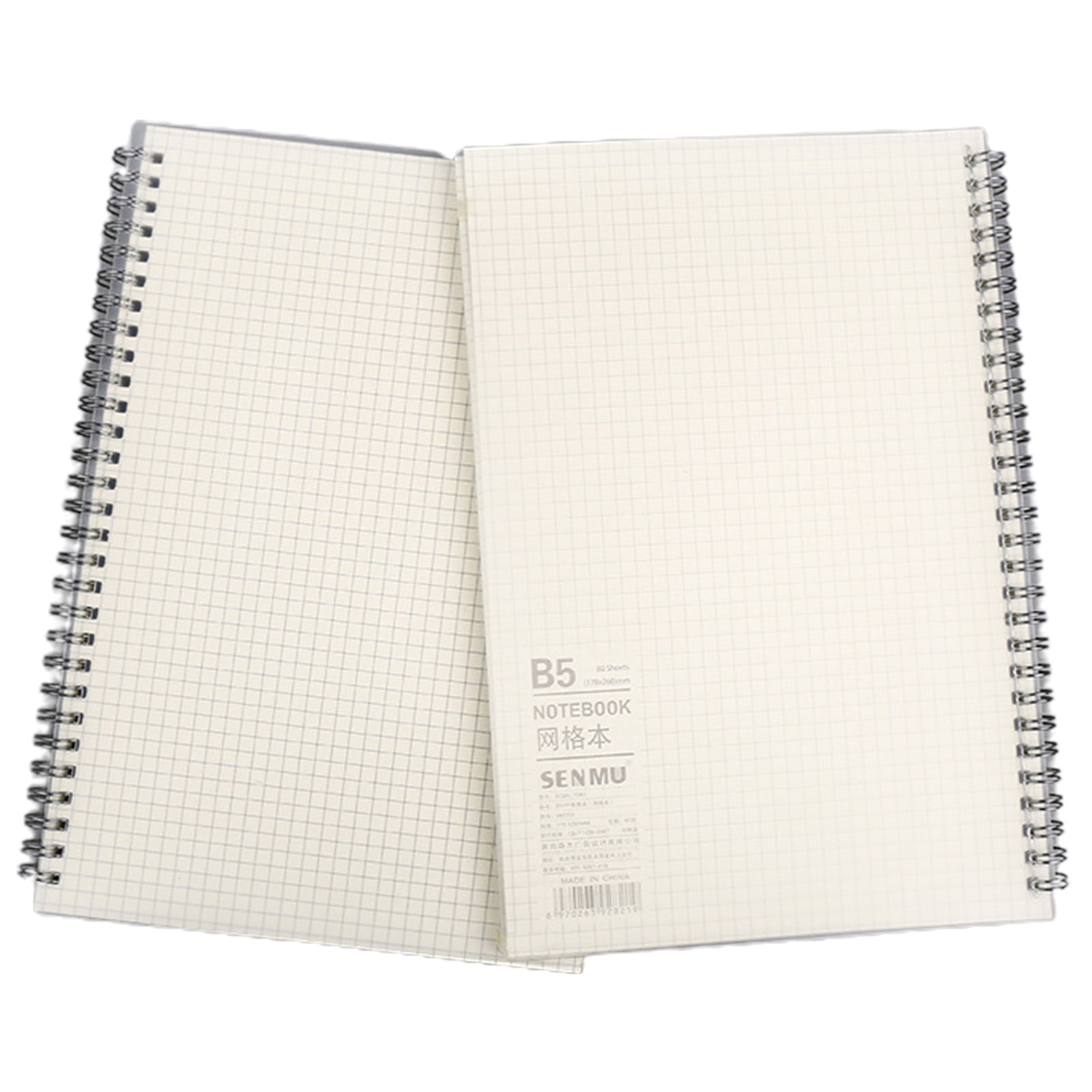 80-Sheet Spiral Notebook Horizontal Line / Grid Wirebound Ruled Sketchbook  with Matte Cover School Supplies for Office New 