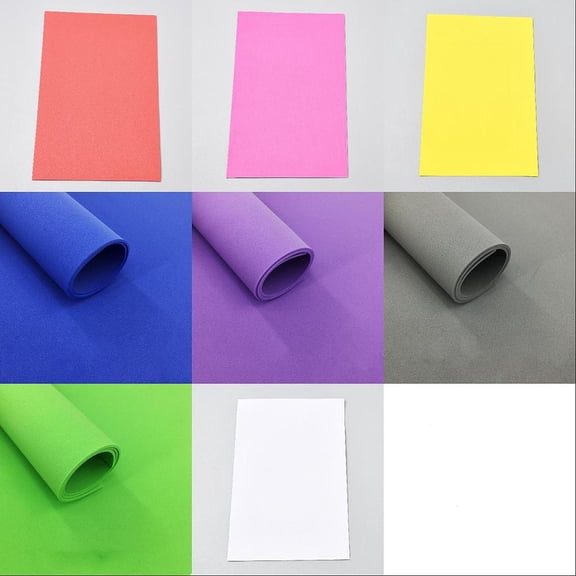 80 Sheets 8 Colors Rectangle Sponge EVA Sheets Foam Handicraft Paper DIY Flower Craft Scrapbooking Mixed Color 291x191x1mm