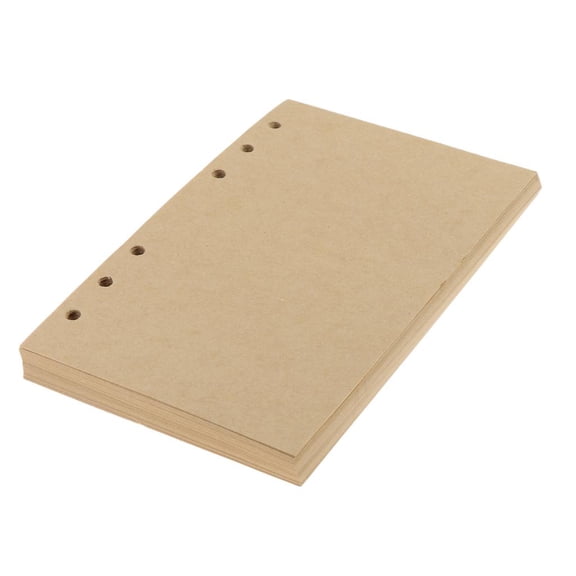 80 Sheets Inserts Binder Planner Refills Blank Kraft Paper Standard A6 Size 6 Holes