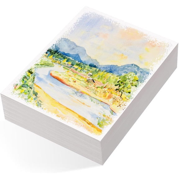 80 Sheets Watercolor Paper Bulk, 110 lb/230 GSM Cold Press Paper White Water Color Paper for Kids Child Students Adults Artists Drawing Wedding Gift Cards(8.5x11 Inch)