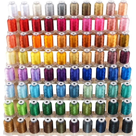 80 Spools Polyester Embroidery Machine Thread Kit 500M (550Y) Each Spool - Colors Compatible with Janome and Robison-Anton Colors