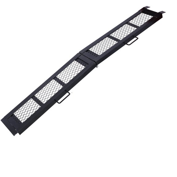 80 Steel Loading Ramp for Truck, 500LBS Capacity Folding ATV Motorcycle Ramp with Safety Straps, Portable Pickup Ramp for Dirt Bike, Lawn Mower, Black, 1 Pack
