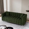 thumbnail image 1 of 80" Teddy Couch Sofa with  Fluffy Waves Design,Cut Cozy Sofa with 2 Throw Pillows,Elegant Three-Seater Couch Sofa for  Living Room Office Apartment,Green, 1 of 8
