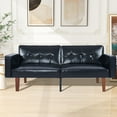 thumbnail image 1 of Futon Sofa Bed Memory Foam Couch Sleeper Daybed Foldable Convertible Loveseat, Black, 1 of 7