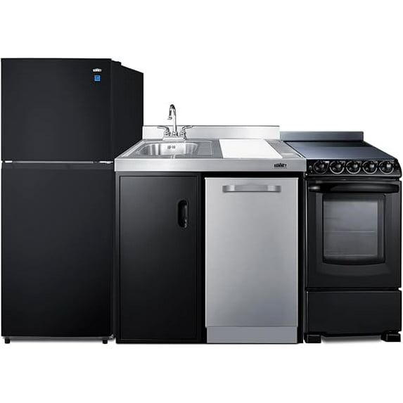 80" Wide All-In-One Kitchenette with Range and Dishwasher