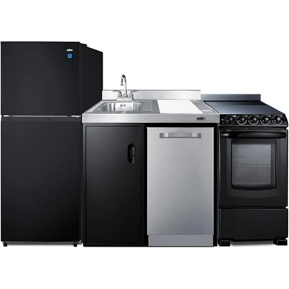 80" Wide All-In-One Kitchenette with Range and Dishwasher