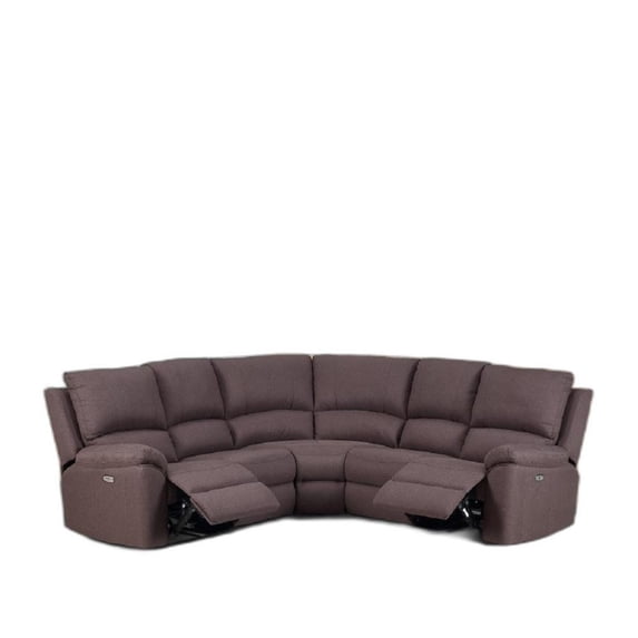 80" X 80" X 39" Brown Power Reclining Sectional