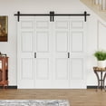 thumbnail image 1 of 80" X 84" Closet style Double 6 Lattice Shapes Bi-Fold Barn Door With Installation Hardware Kit, 1 of 8