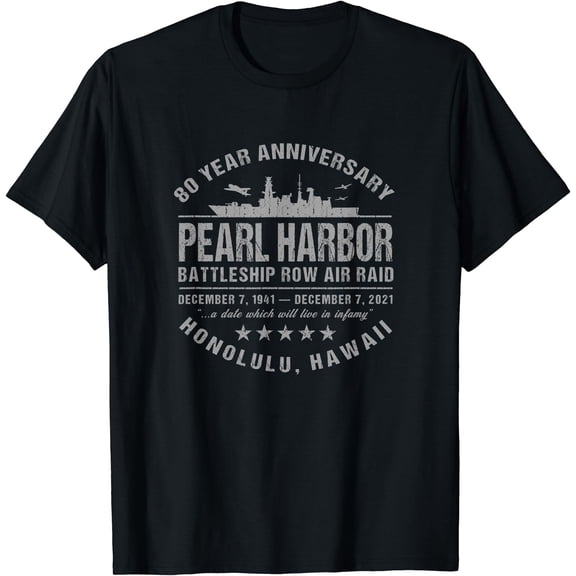 80 Year Anniversary Pearl Harbor Honolulu Hawaii Memorabilia T-Shirt